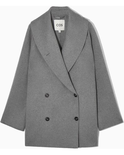 COS Oversized Shawl-collar Wool Jacket - Gray