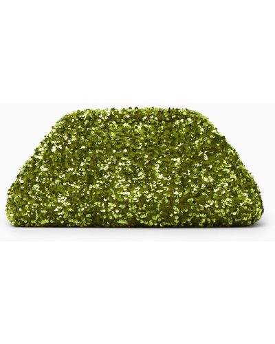 COS Oversized Sequinned Framed Clutch - Green