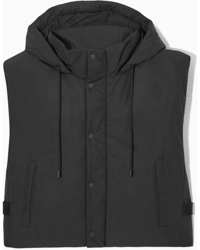 COS Buckled-side Padded Hooded Vest - Black