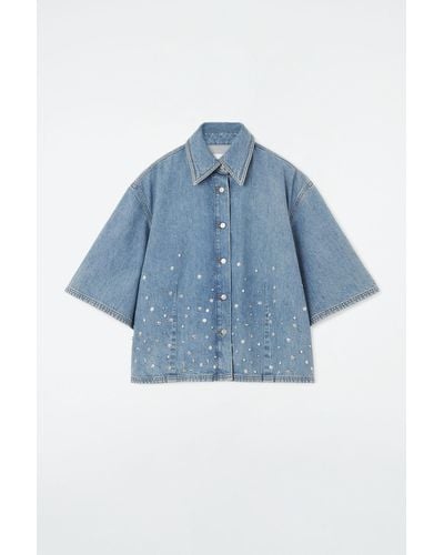 COS Embellished Denim Shirt - Blue
