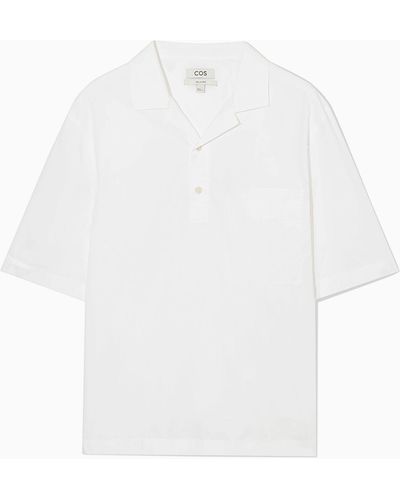 COS Half-placket Short-sleeved Shirt - White