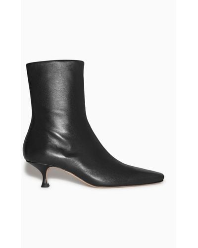 COS Kitten-heel Leather Sock Boots - Black