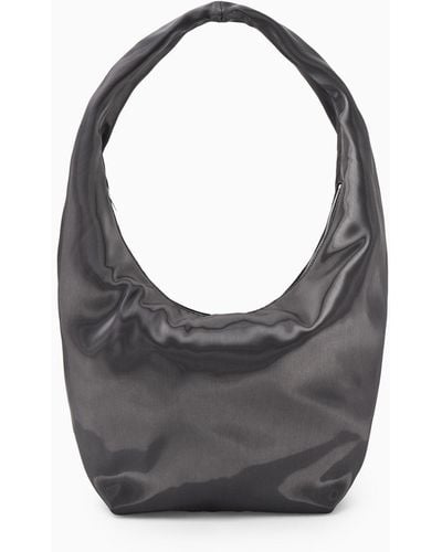 COS High-shine Shoulder Bag - Gray