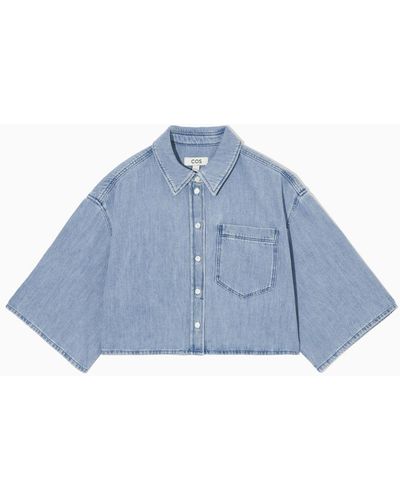 COS Cropped Denim Shirt - Blue