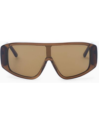 COS Oversized Visor Sunglasses - Brown