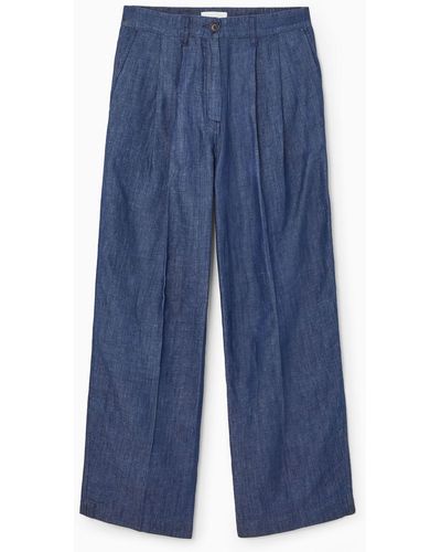 COS Wide-leg Tailored Denim Pants - Blue