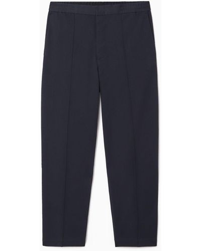 COS Pintucked Pull-on Jersey Pants - Blue