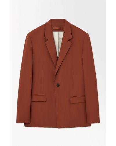 COS The Single-breasted Wool Blazer - Brown