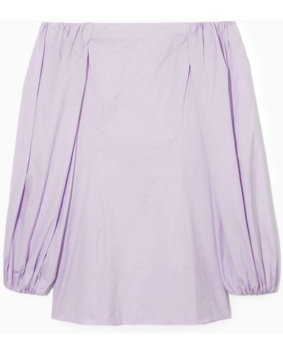 COS Off-the-shoulder Mini Dress - Purple
