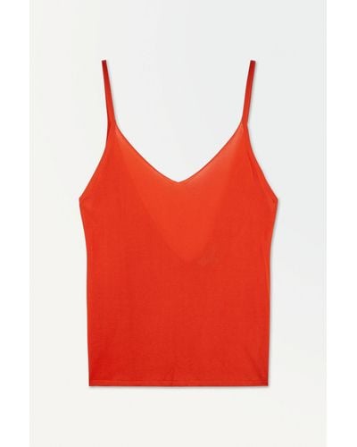 COS The Sheer Knitted Tank Top - Red