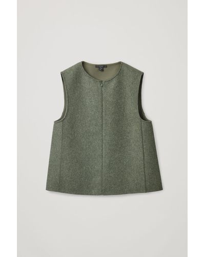COS Sleeveless Wool-mix Vest - Green