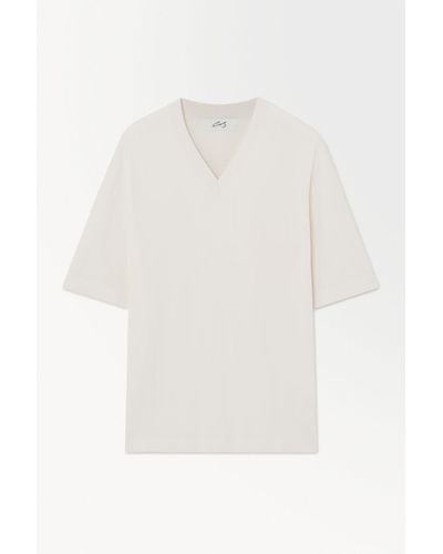 COS The Knitted Silk T-shirt - White