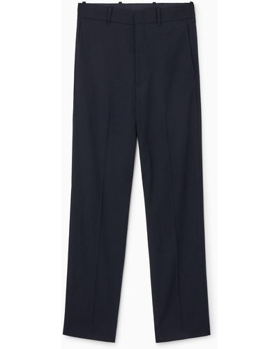 COS Relaxed Wool Pants - Blue