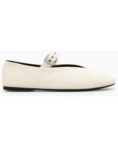COS Buckled Ballet Flats - White