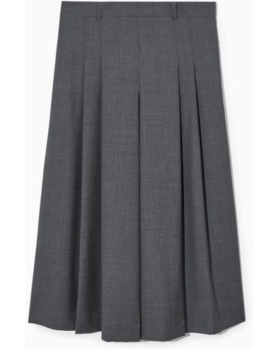 COS Tailored Wool Skort - Gray