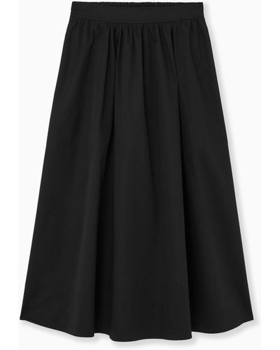 COS Elasticated Midi Skirt - Black