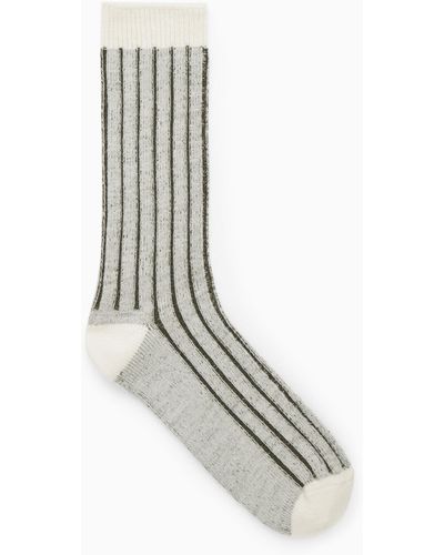 COS Chunky Ribbed Wool Socks - White