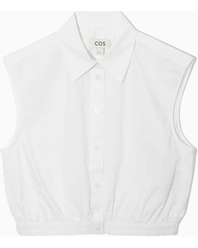 COS Cropped Sleeveless Shirt - White