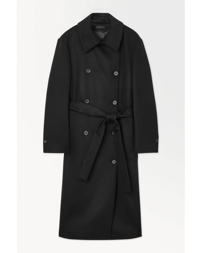 COS The Recycled-cashmere Trench Coat - Black