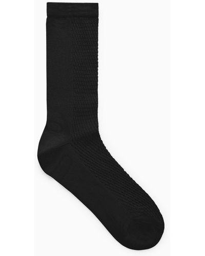 COS Pointelle Silk-blend Ankle Socks - Black