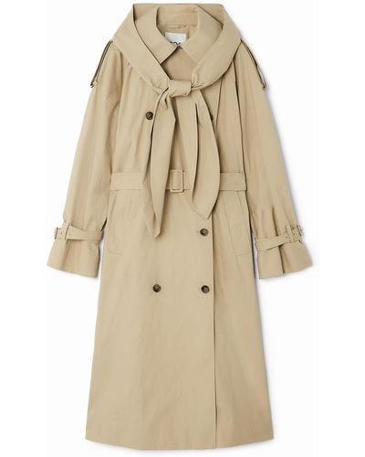 COS Hooded Trench Coat - Natural