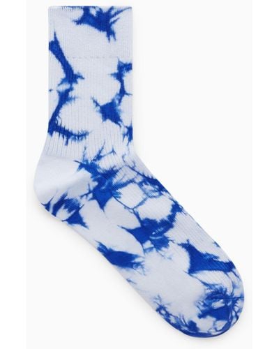 COS Ribbed Tie-dye Socks - Blue