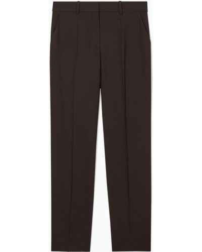 COS Low-rise Tailored Wool Trousers - Black