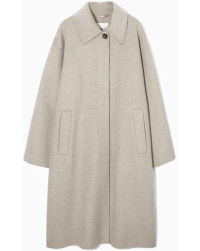 COS Collared Double-faced Wool Coat - Grey
