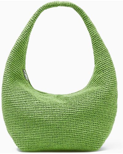 COS Mini Sling Bag - Raffia - Green