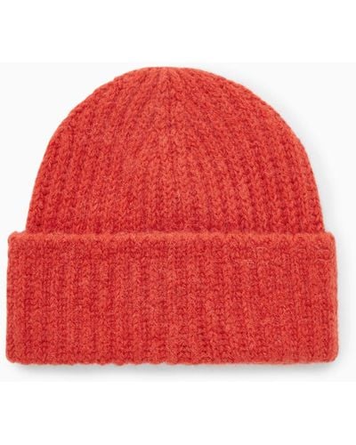 COS Ribbed Alpaca-blend Beanie - Red