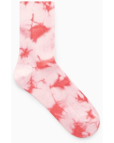COS Ribbed Tie-dye Socks - Pink