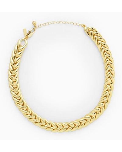 COS Short Plaited Chain Necklace - Metallic
