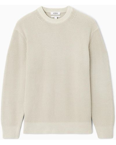COS Stone-washed Knitted Jumper - Natural