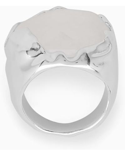 COS Ring Mit Halbedelstein - Weiß