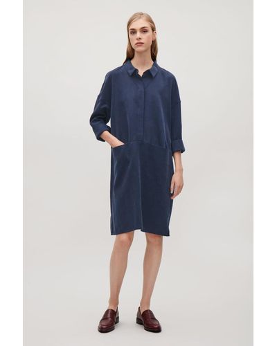 COS Oversized Shirt Dress - Blue