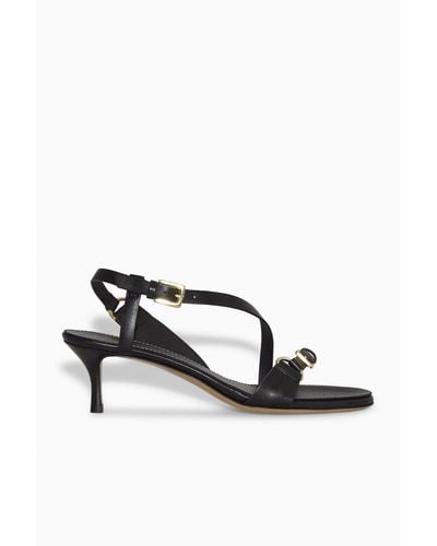COS Buckled Strappy Heeled Sandals - Black
