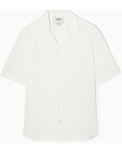 COS Short-sleeve Silk-blend Shirt - White