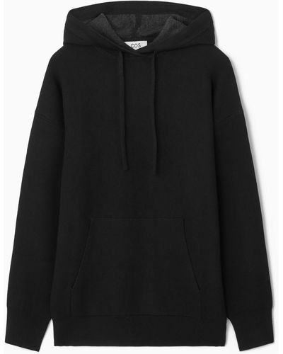 COS Double-faced Knitted Hoodie - Black