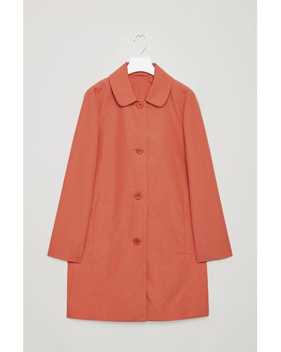 COS Rounded Collar Coat - Orange