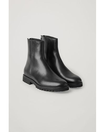 COS Chunky-sole Leather Boots - Black