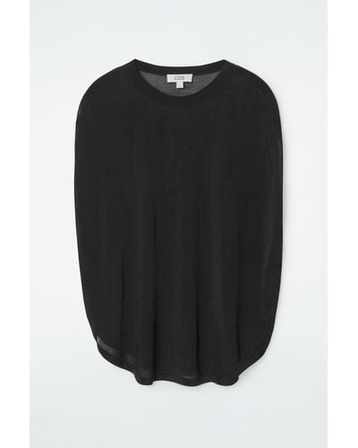 COS Knitted Circle-cut T-shirt - Black