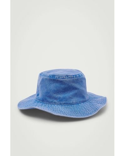 COS Drawstring Denim Hat - Blue