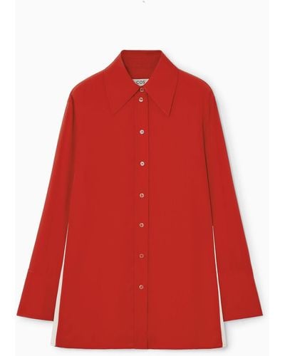 COS Side-stripe Shirt - Red