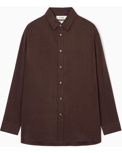 COS Lightweight Twill Shirt - Brown