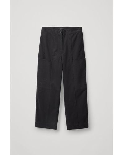 COS Cargo-style Cotton Pants - Black