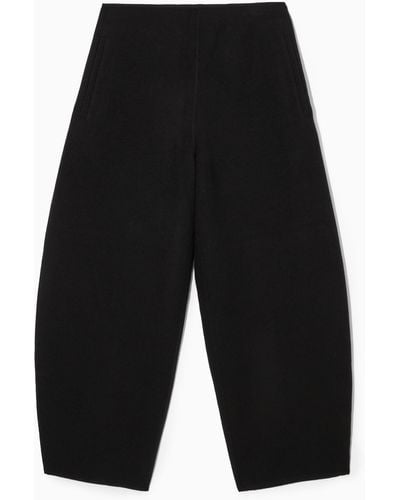 COS Double-faced Wool Balloon-leg Trousers - Black