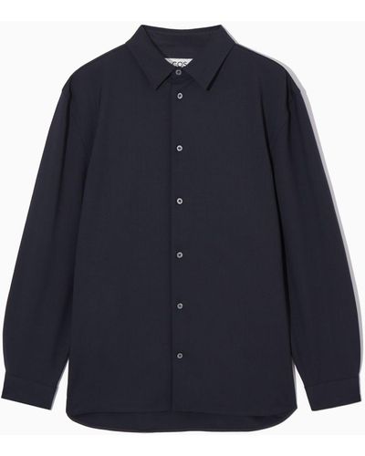 COS Silk Shirt With 3⁄4 Sleeves in Black for Men