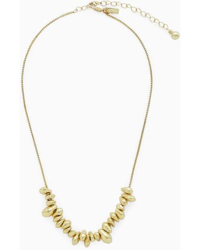 COS Beaded Box Chain Necklace - Metallic