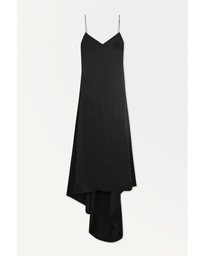 COS The V-neck Linen Maxi Dress - Black