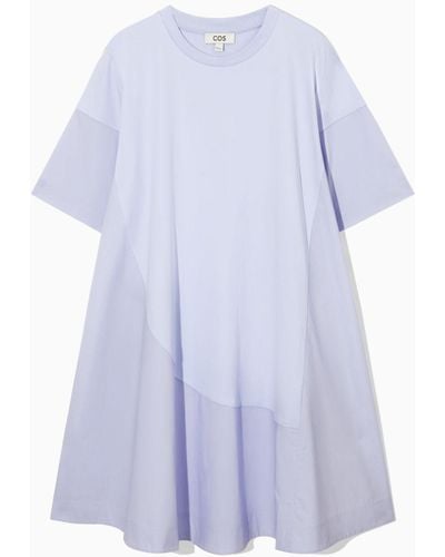 COS Contrast-panel Mini T-shirt Dress - Purple